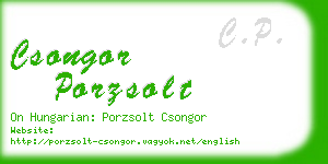 csongor porzsolt business card